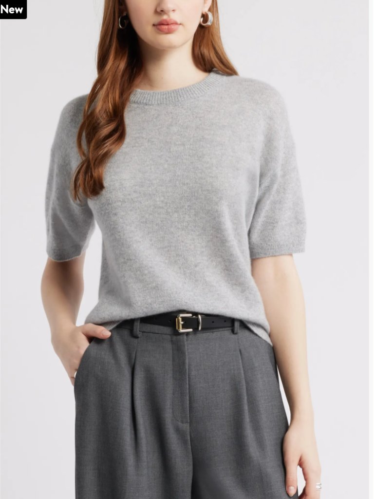 Nordstrom Short Sleeve Cashmere Sweater